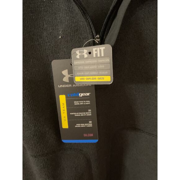 NWT Under Armour Loose Fit Cold Gear Men's Charcoal 1/4 Zip Pullover, L - Picture 6 of 8
